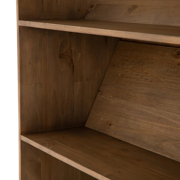 Haiden Contemporary Smoked Pine and Iron Ladder Bookshelf