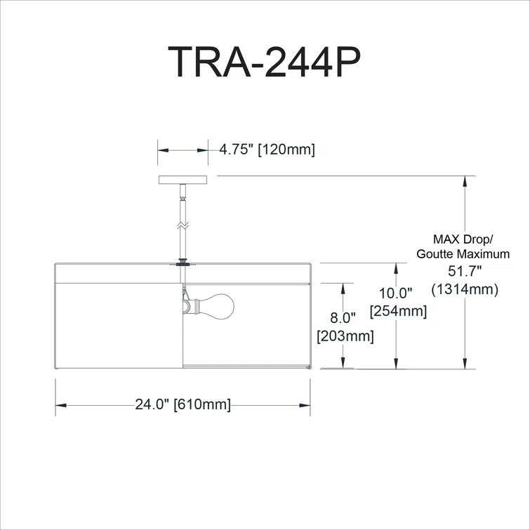 Trapezoid 4 Light Shaded Drum Chandelier