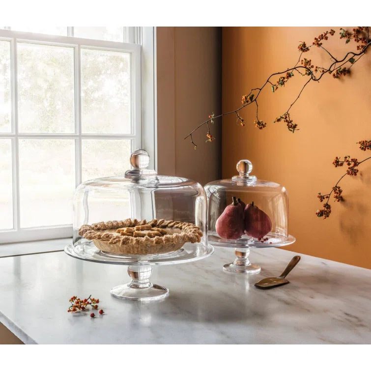 Clear Glass Pedestal Cake Stand with Dome