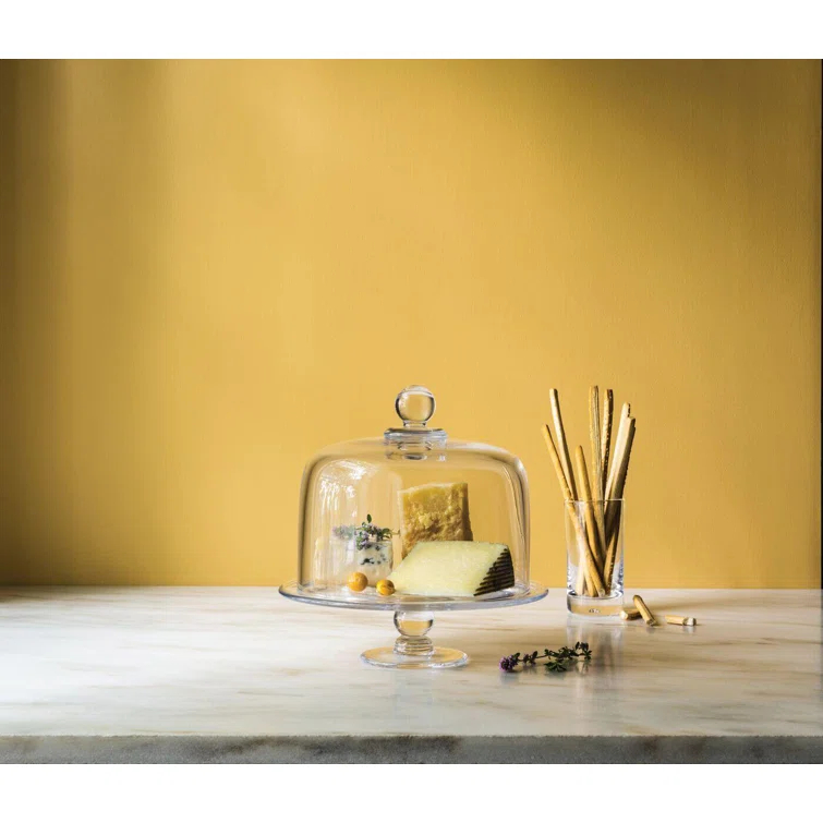 Clear Glass Pedestal Cake Stand with Dome