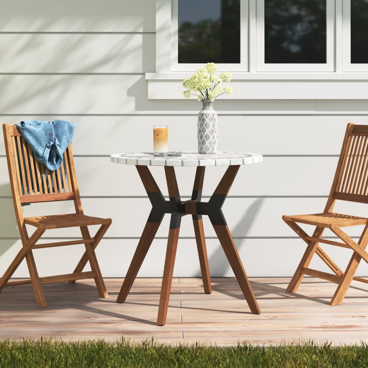 Fleur Round Concrete Outdoor Bistro Table