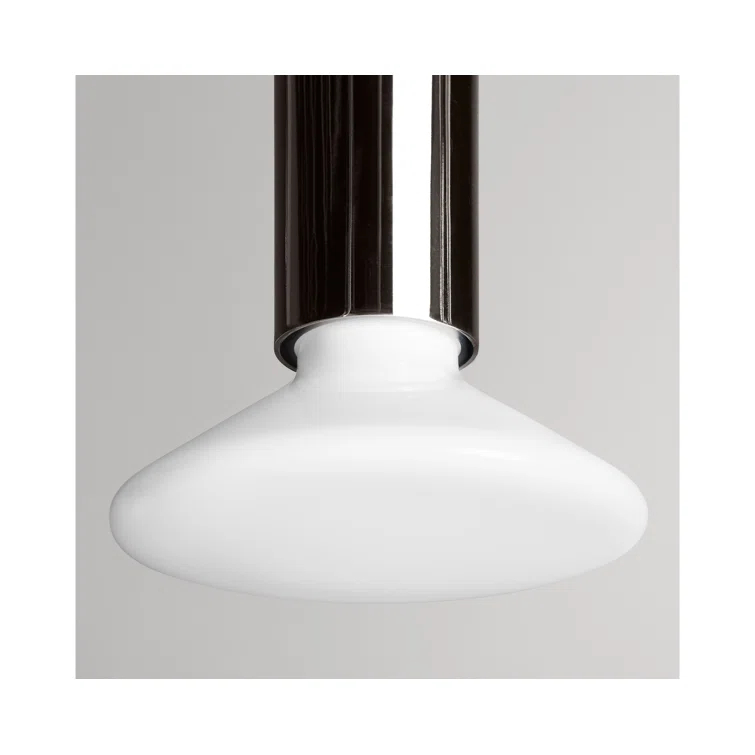 Ultra Black Nickel and Glass Pendant Light
