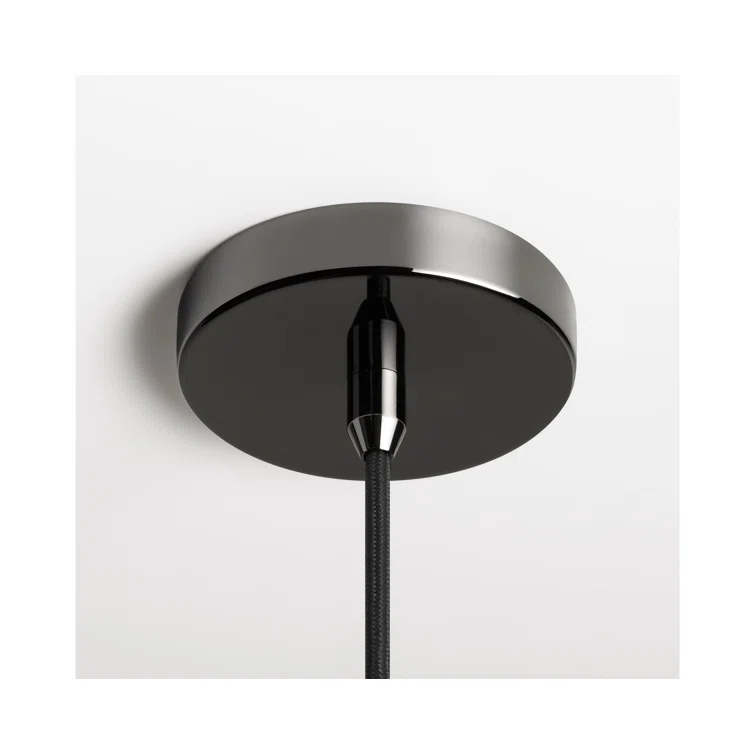 Ultra Black Nickel and Glass Pendant Light