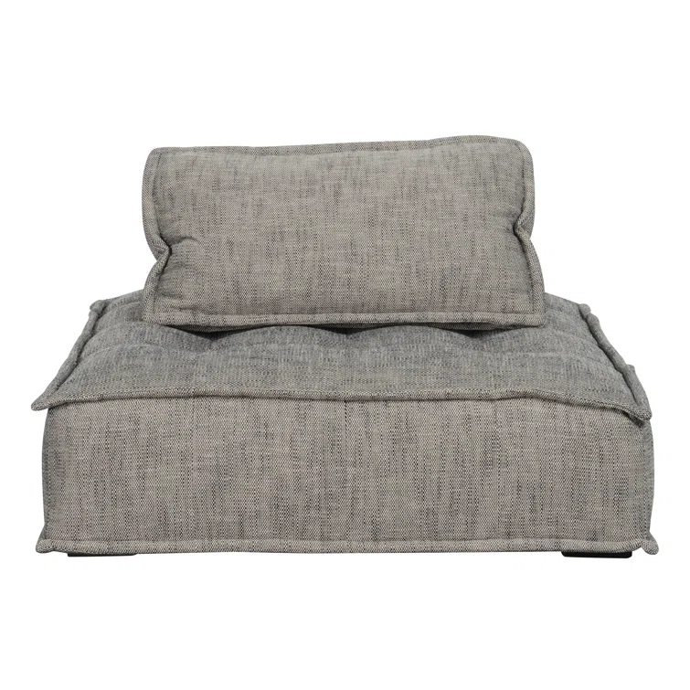 Eli Transitional Gray Square Tufted Lounge Chair