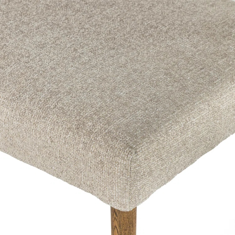 Joseph Gray Upholstered Dining Bench with Nettlewood Legs