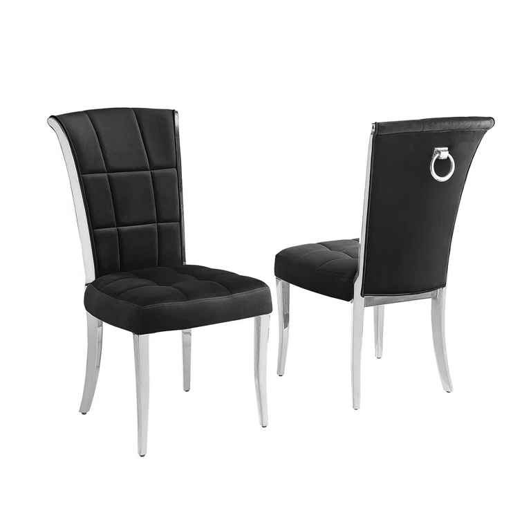 Kalaiya Velvet Upholstered Back Parsons Chair
