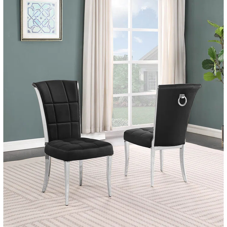 Kalaiya Velvet Upholstered Back Parsons Chair