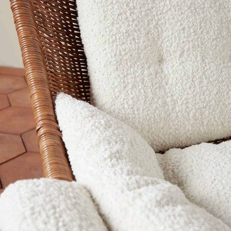 Woven Healdsburg Swivel Chair in Rattan | Perigold