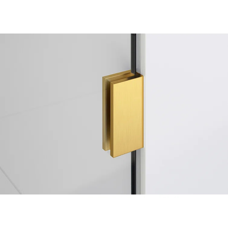Illume 75.5 in. x 78 in. Fully Frameless Wall Hinge Shower Door