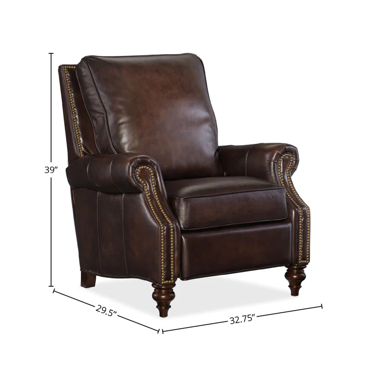 Old Saddle Cocoa Genuine Leather Traditional Recliner