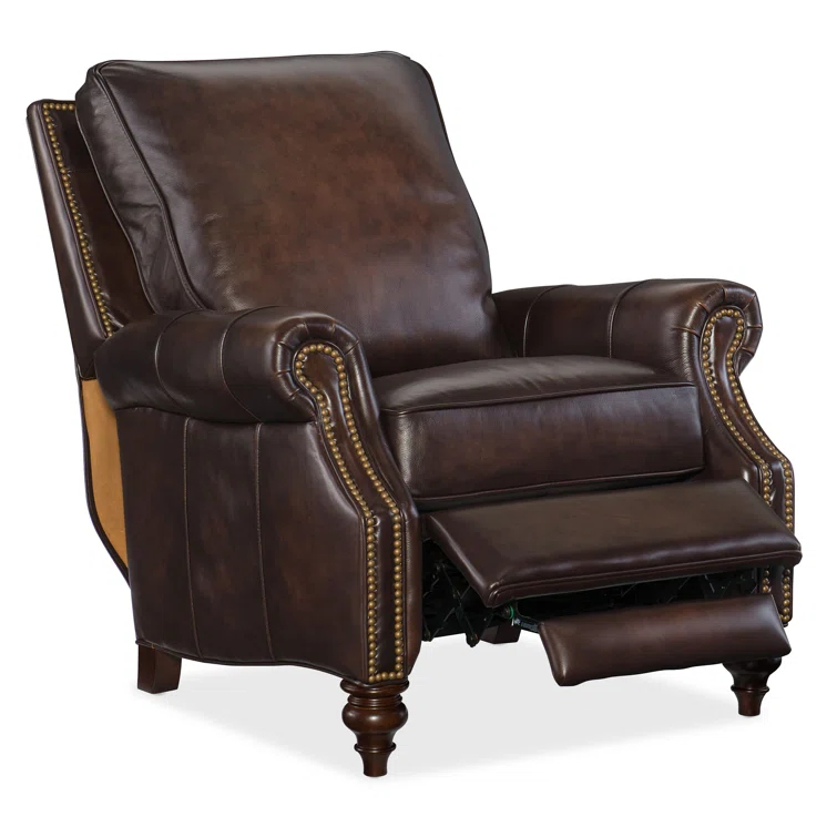 Old Saddle Cocoa Genuine Leather Traditional Recliner