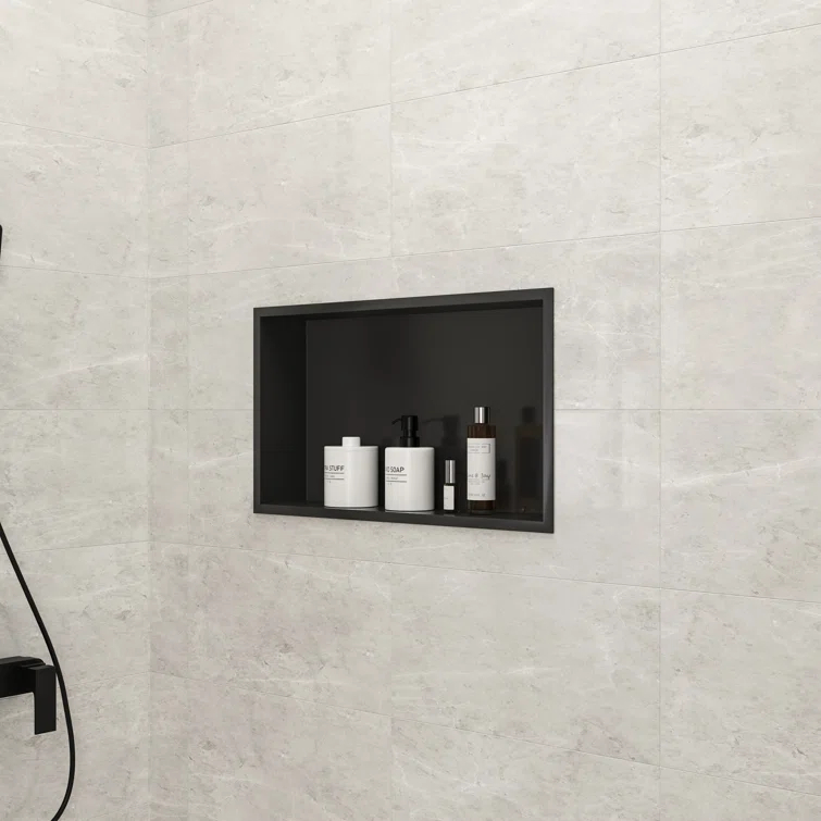 25" W × 14" H Stainless Steel Wall Niche Rectangular Recessed Shower Niche