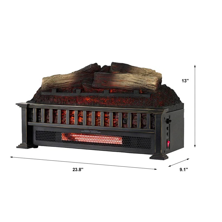 Country Living Infrared Electric Log Set Heater - Faux Logs Insert with Flickering Flames