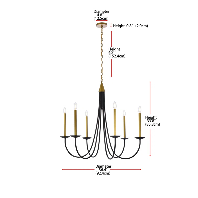 Castlehill 6 Light Metal Dimmable Chandelier