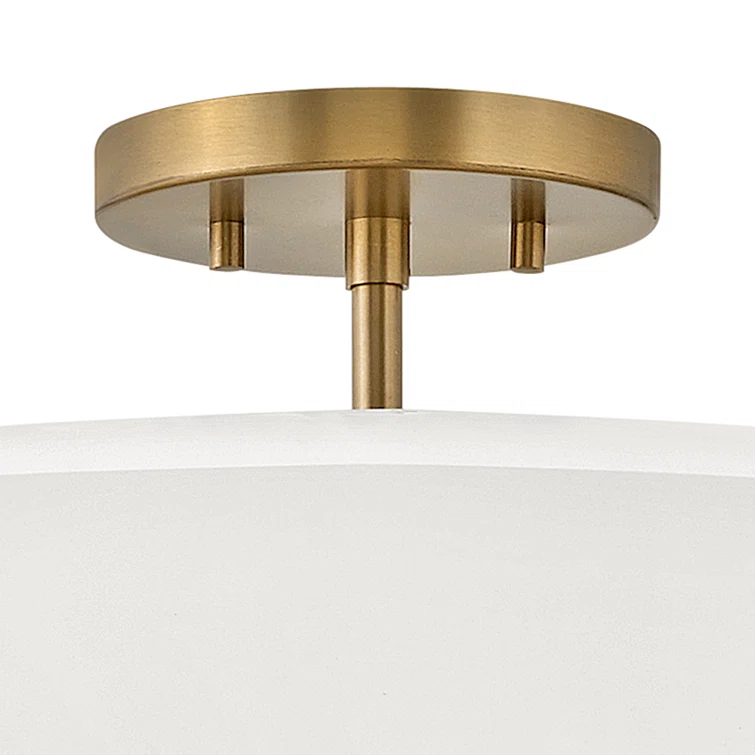Graham Three-Light Semi-Flush Mount Ceiling Light w/ Faux Parchment Shades