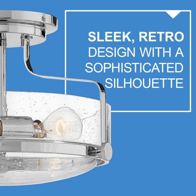 Harper 3-Light Semi-Flush Mount Retro Ceiling Light