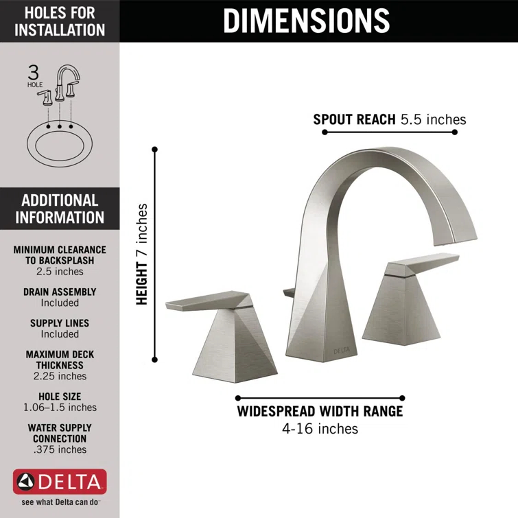 Two Handle Widespread Bathroom Faucet