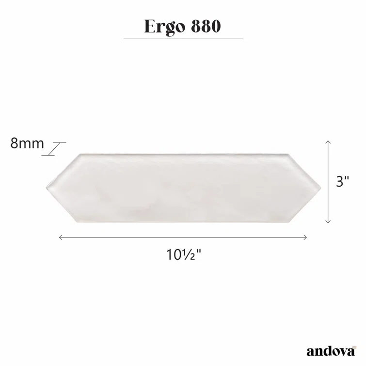 Ergo 3" x 11" Picket Glass Kitchen Backsplash, Bathroom, Shower, Pool, Wall and Floor Tile