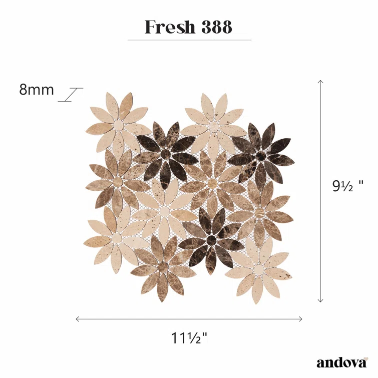 Fresh Novelty Flower Polished Natural Stones Wall & Floor Mosaic Tile