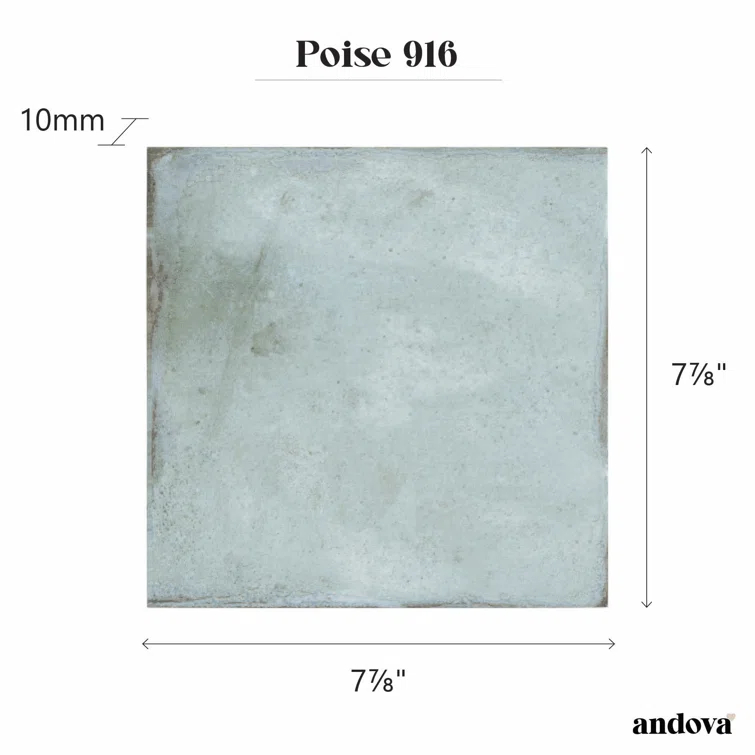 Poise 8-in. Zellige Look Glazed Porcelain Wall & Floor Tile