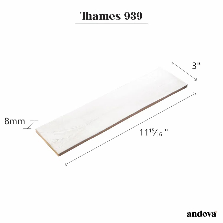 Thames 3-in. x 12-in. Subway Marble Look Satin Ceramic Wall Tile