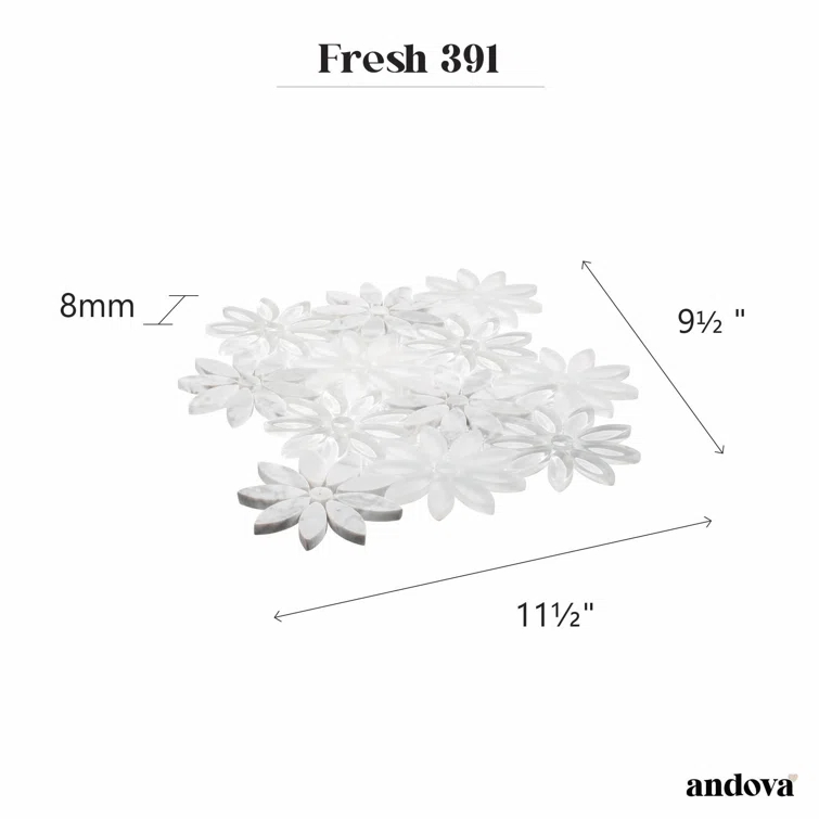 Fresh Novelty Flower Polished Natural Stones Wall & Floor Mosaic Tile
