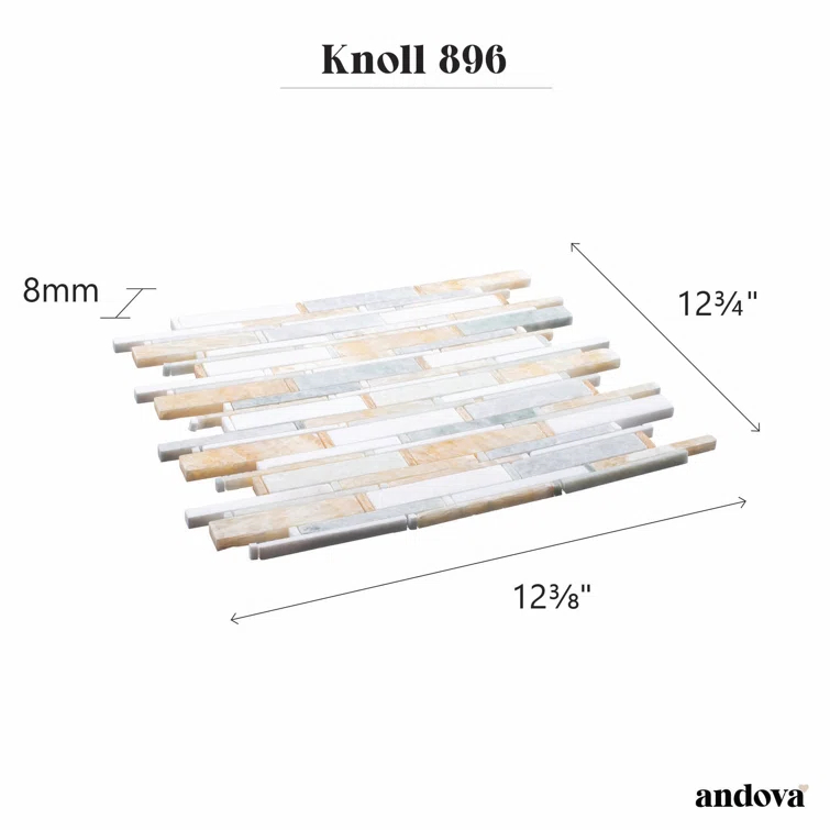 Knoll Natural Stone Mosaic Kitchen Backsplash, Bathroom, Shower, Pool, Wall and Floor Tile