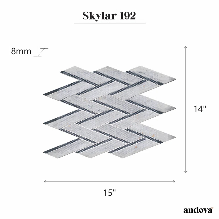 Skylar Stone and Mirror Glass Mosaic Shower Walls, Kitchen Backsplash, Wall and Floor Tile