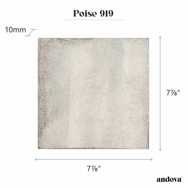 Poise 8-in. Zellige Look Glazed Porcelain Wall & Floor Tile