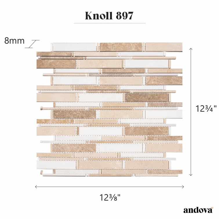Knoll Natural Stone Mosaic Kitchen Backsplash, Bathroom, Shower, Pool, Wall and Floor Tile