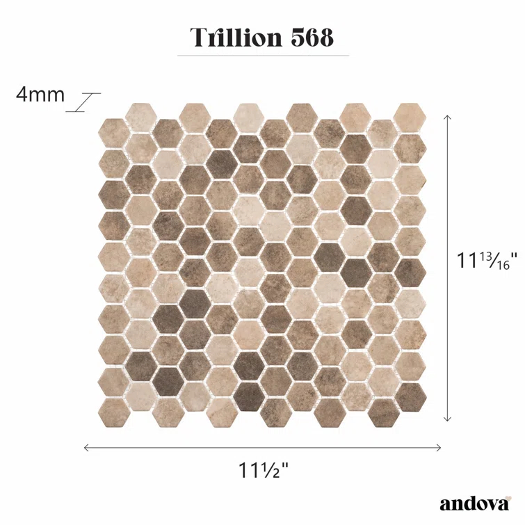 Trillions Hexagon Honeycomb Glass Mosaic Kitchen Backsplash, Bathroom, Shower, Pool, Wall and Floor Tile