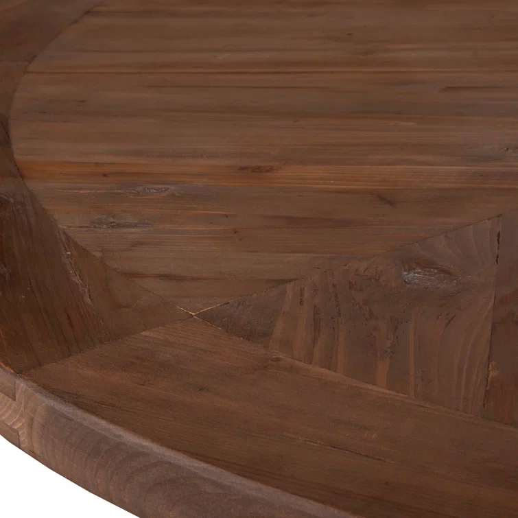 54'' Round Reclaimed Wood Dining Table in Brown and Gray