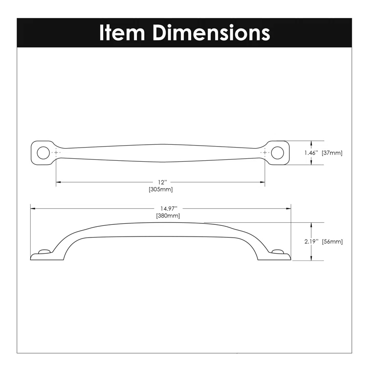 Refined Rustic Kitchen Cabinet Handles, Solid Core Drawer Pulls for Cabinet Doors