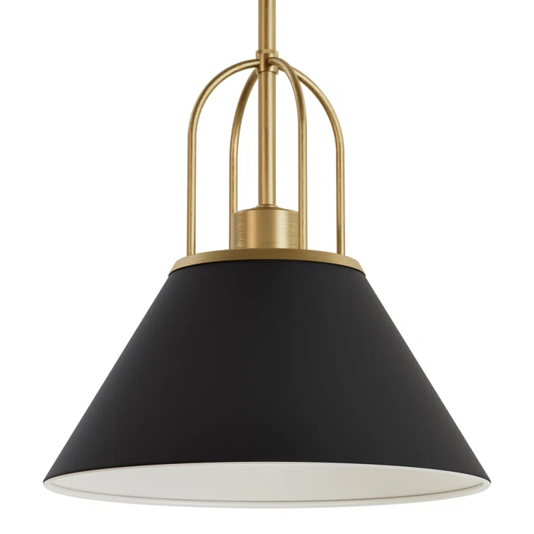 Jasmine Roth 1 - Light Flat Matte Black Cone Pendant