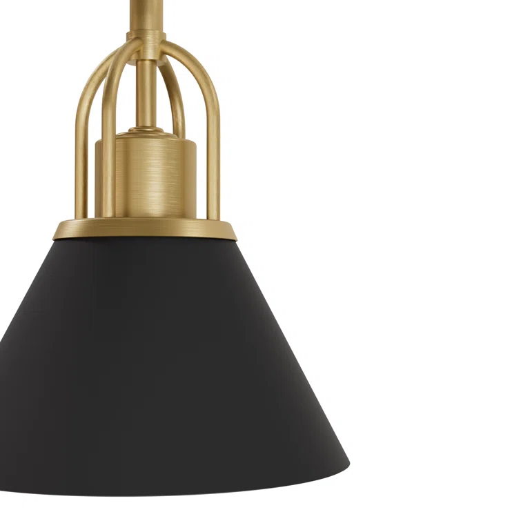 Jasmine Roth 1 - Light Flat Matte Black Cone Pendant