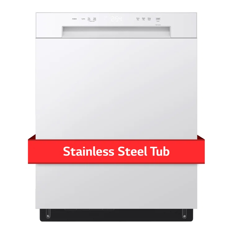 Front Control Dishwasher with LoDecibel Operation and Dynamic Dry