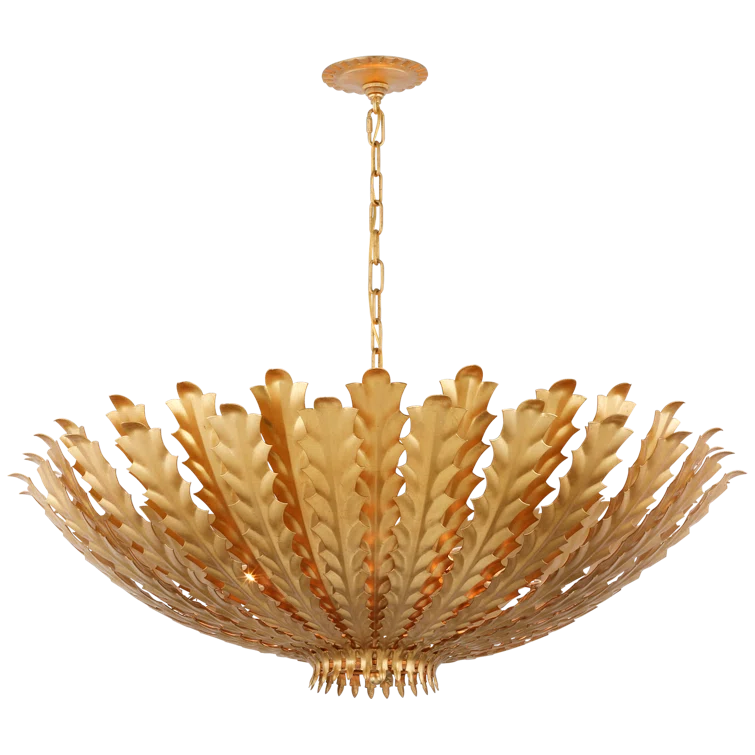 Hampton 36" Gold Leaf Metal Ornate Chandelier