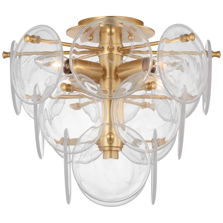 Loire Gilded Glass Four Light Flush Mount