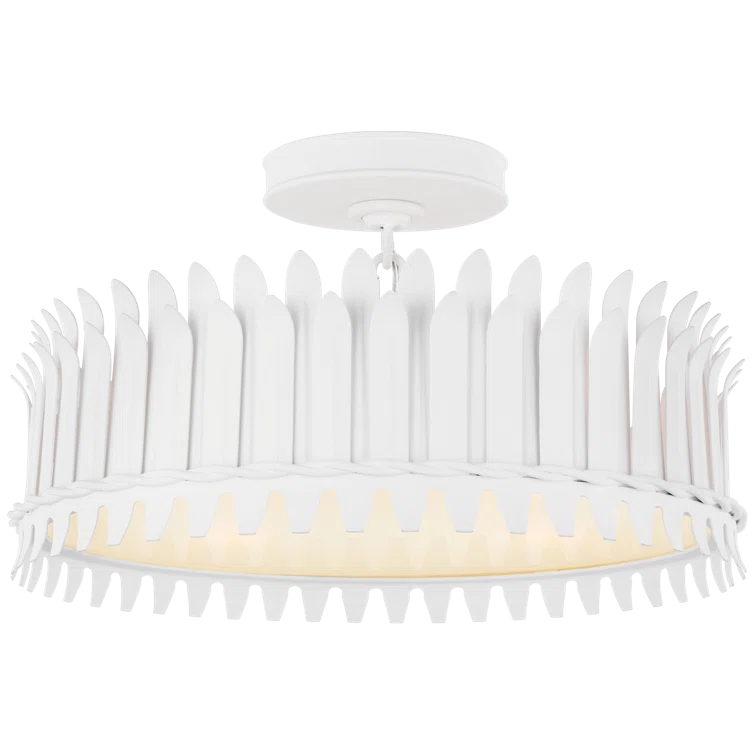 Leslie 16'' Plaster White LED Semi-Flush Mount Light