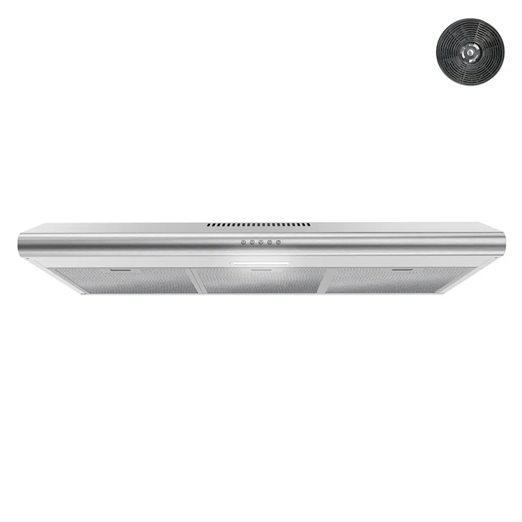 Streamline Amendola 36" 80 Cubic Feet Per Minute Convertible Under Cabinet Range Hood with Mesh Filter and Light Included