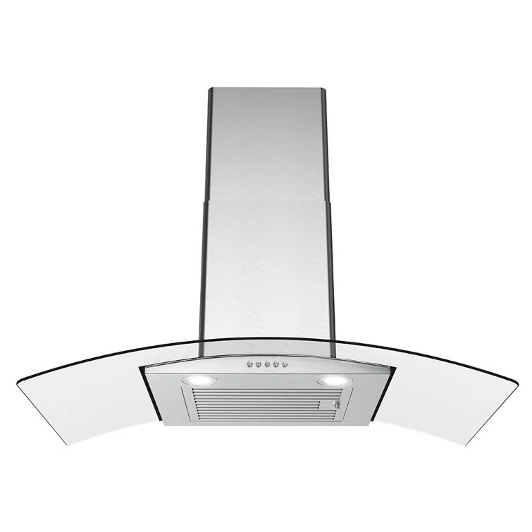 Streamline Largo 36" 220 Cubic Feet Per Minute Ductless Wall Mount Range Hood with Baffle Filter and Light Included