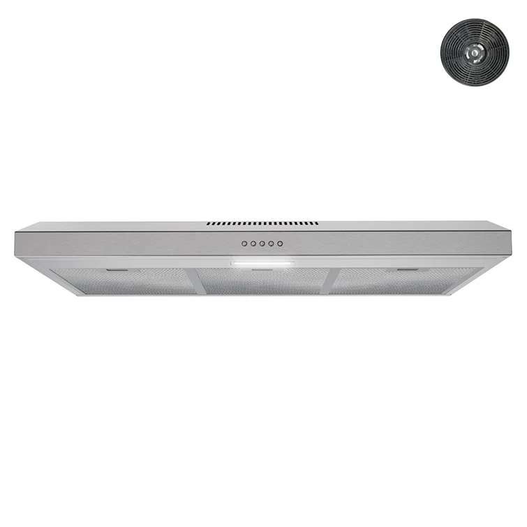 Streamline Longhena 36" 80 Cubic Feet Per Minute Convertible Under Cabinet Range Hood with Mesh Filter and Light Included