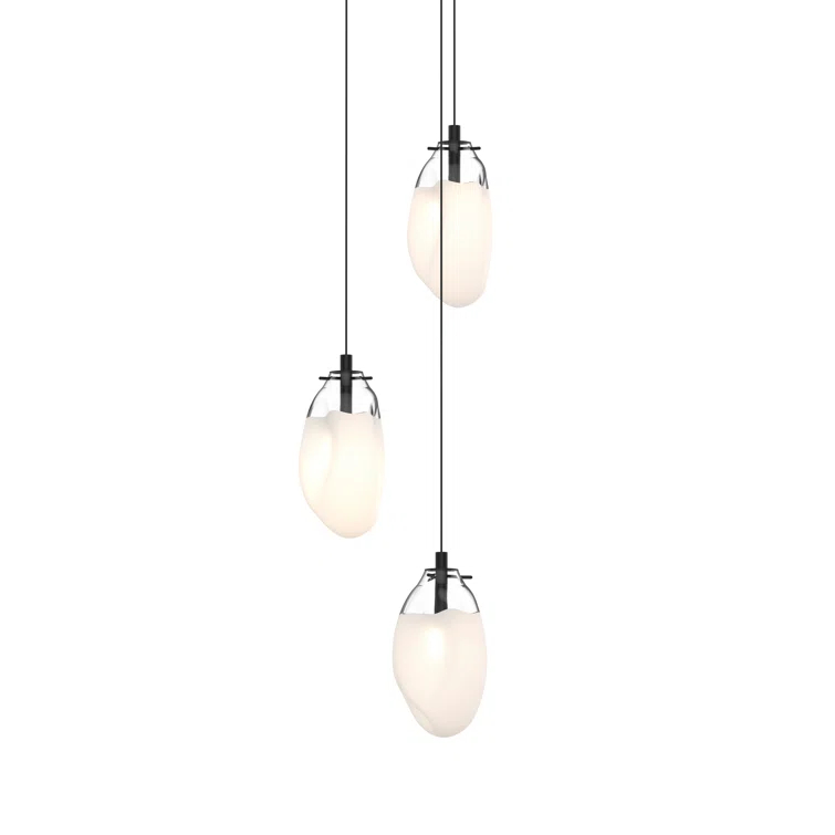 Liquid 3 - Light Satin Black Cluster Pendant
