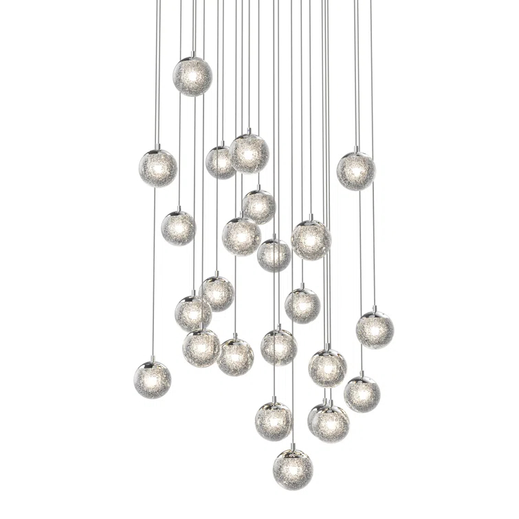 SONNEMAN Champagne Bubbles - Light Polished Chrome Cluster Pendant