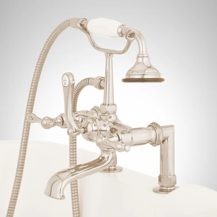 Telephone Style Deck Mounted Roman Tub Faucet with Lever Handles