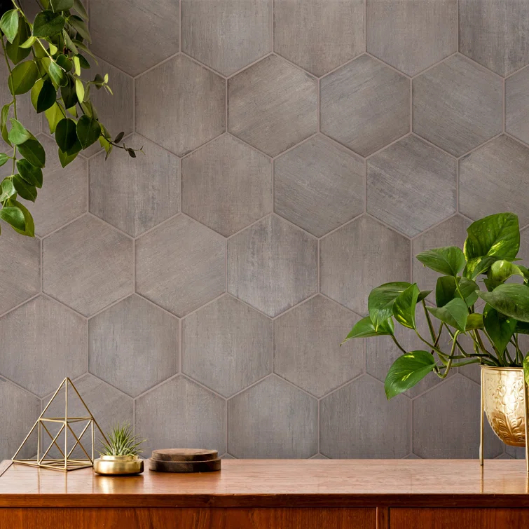 Retro 7" x 8" Porcelain Wood Look Wall & Floor Tile