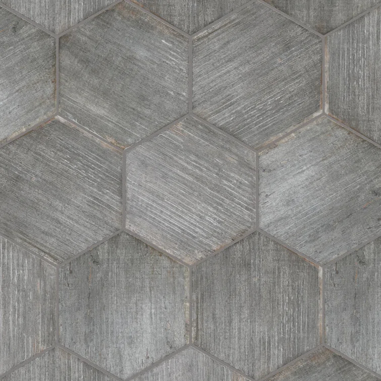 Retro 7" x 8" Porcelain Wood Look Wall & Floor Tile