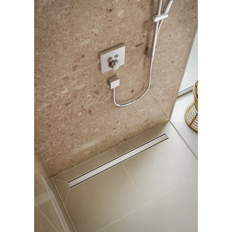 Hansgrohe RainDrain Match Trim Zero/ Tile 47 1/4" with Height Adjustable Frame