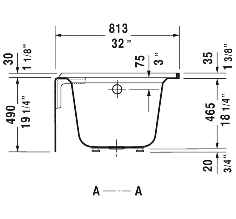 Architec 66" x 32" Alcove Bathtub