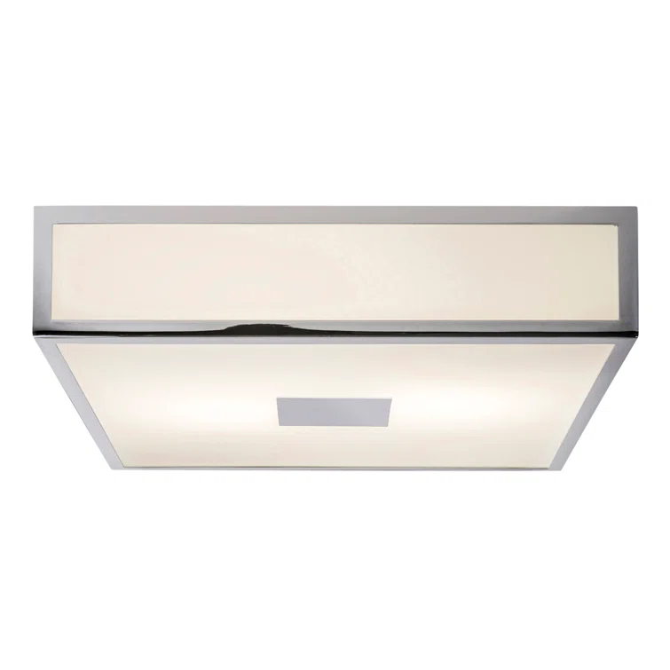 Elegant Square Polished Chrome Ceiling Light with Frosted Glass